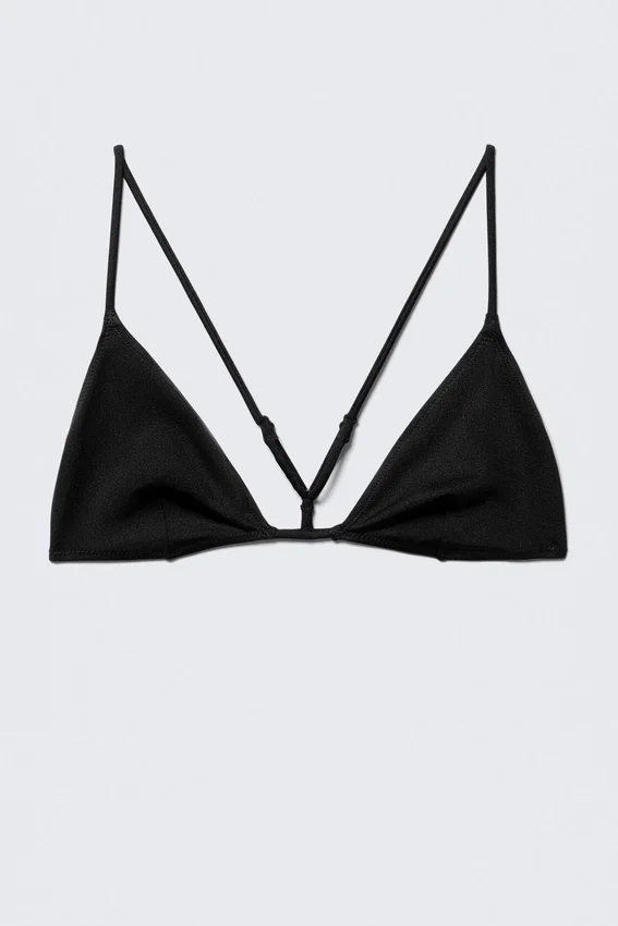 Top de bikini triangular con espalda nadadora – Negro Top de bikini triangular con espalda nadadora – Negro
