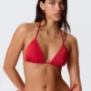 Top de bikini triangular con lazos – Rojo brillante Top de bikini triangular con lazos – Rojo brillante