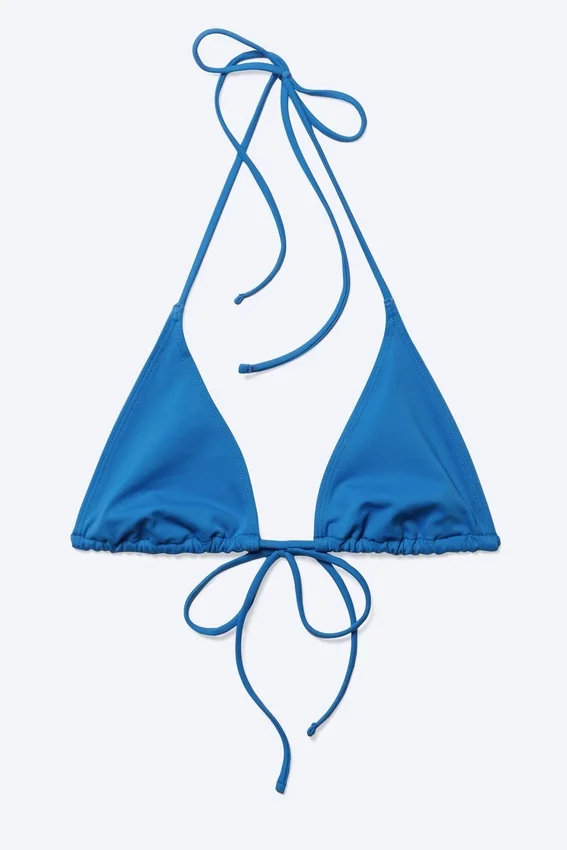 Top de bikini triangular con tirantes – Azul brillante Top de bikini triangular con tirantes – Azul brillante