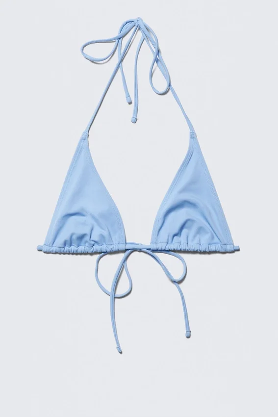 Top de bikini triangular con tirantes – Azul claro Top de bikini triangular con tirantes – Azul claro