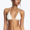 Top de bikini triangular con tirantes estructurados – Beige claro Top de bikini triangular con tirantes estructurados – Beige claro