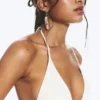 Top de bikini triangular con tirantes estructurados – Beige claro Top de bikini triangular con tirantes estructurados – Beige claro