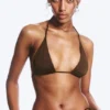 Top de bikini triangular con tirantes – Marrón oscuro Top de bikini triangular con tirantes – Marrón oscuro