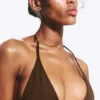 Top de bikini triangular con tirantes – Marrón oscuro Top de bikini triangular con tirantes – Marrón oscuro