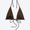 Top de bikini triangular con tirantes – Marrón oscuro Top de bikini triangular con tirantes – Marrón oscuro