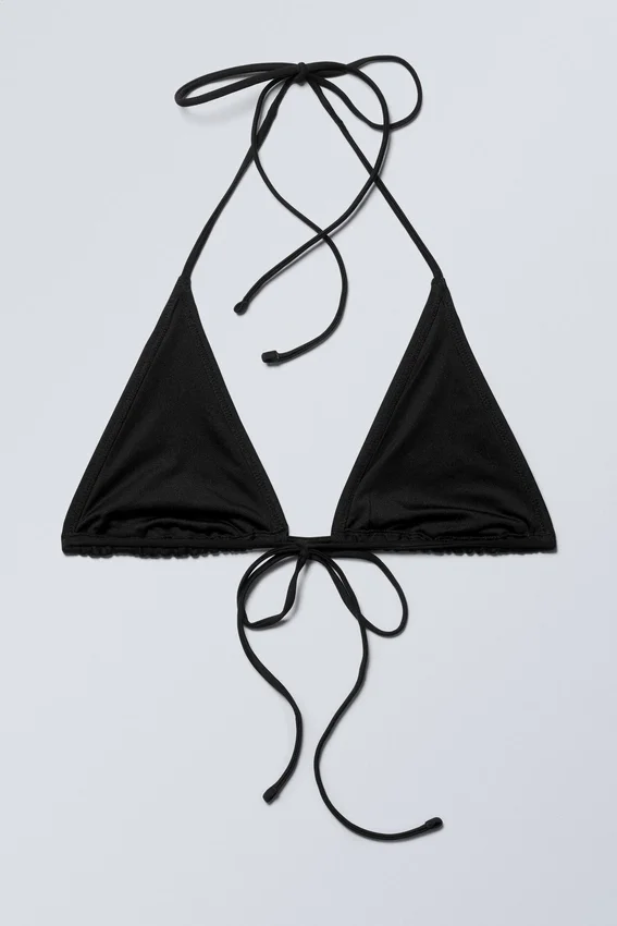 Top de bikini triangular con tirantes – Negro Top de bikini triangular con tirantes – Negro
