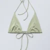 Top de bikini triangular con tirantes – Verde claro brillante Top de bikini triangular con tirantes – Verde claro brillante