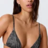 Top de bikini triangular estampado – Gris oscuro estampado Top de bikini triangular estampado – Gris oscuro estampado