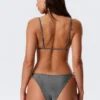 Top de bikini triangular estampado – Gris oscuro – Purpurina Top de bikini triangular estampado – Gris oscuro – Purpurina