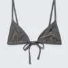 Top de bikini triangular estampado – Gris oscuro – Purpurina Top de bikini triangular estampado – Gris oscuro – Purpurina
