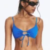 Top de bikini triangular fruncido – Azul brillante Top de bikini triangular fruncido – Azul brillante