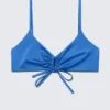 Top de bikini triangular fruncido – Azul brillante Top de bikini triangular fruncido – Azul brillante