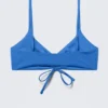 Top de bikini triangular fruncido – Azul brillante Top de bikini triangular fruncido – Azul brillante
