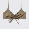 Top de bikini triangular fruncido – Dusty Mole Top de bikini triangular fruncido – Dusty Mole