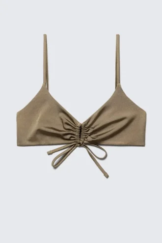 Top de bikini triangular fruncido – Dusty Mole