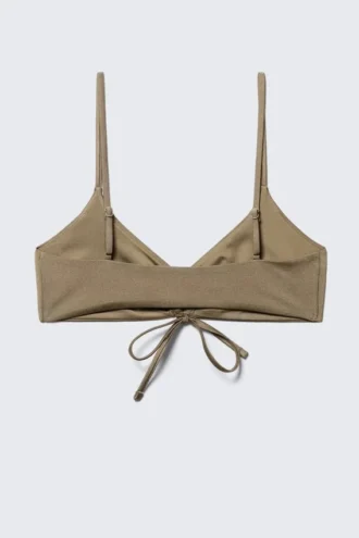Top de bikini triangular fruncido – Dusty Mole