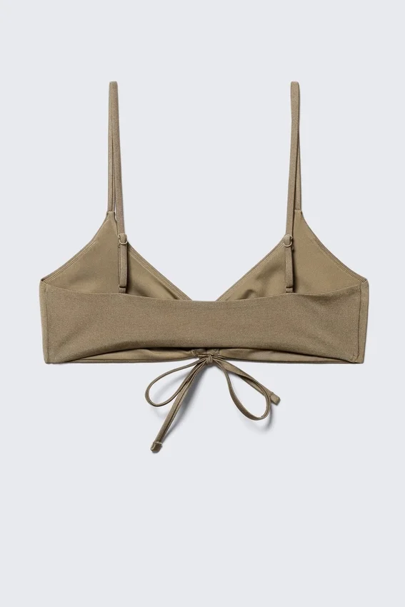Top de bikini triangular fruncido – Dusty Mole Top de bikini triangular fruncido – Dusty Mole