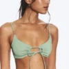 Top de bikini triangular fruncido – Verde