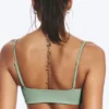 Top de bikini triangular fruncido – Verde
