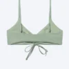 Top de bikini triangular fruncido – Verde