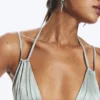 Top de bikini triangular – Gris claro empolvado Top de bikini triangular – Gris claro empolvado