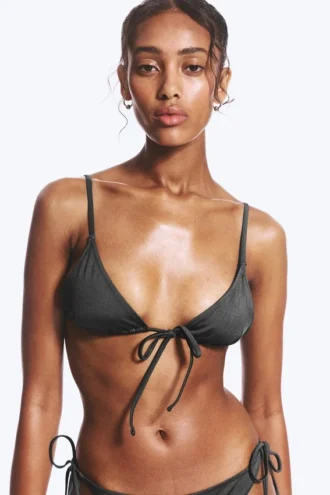 Top de bikini triangular – Gris oscuro Top de bikini triangular – Gris oscuro