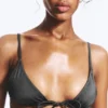 Top de bikini triangular – Gris oscuro Top de bikini triangular – Gris oscuro