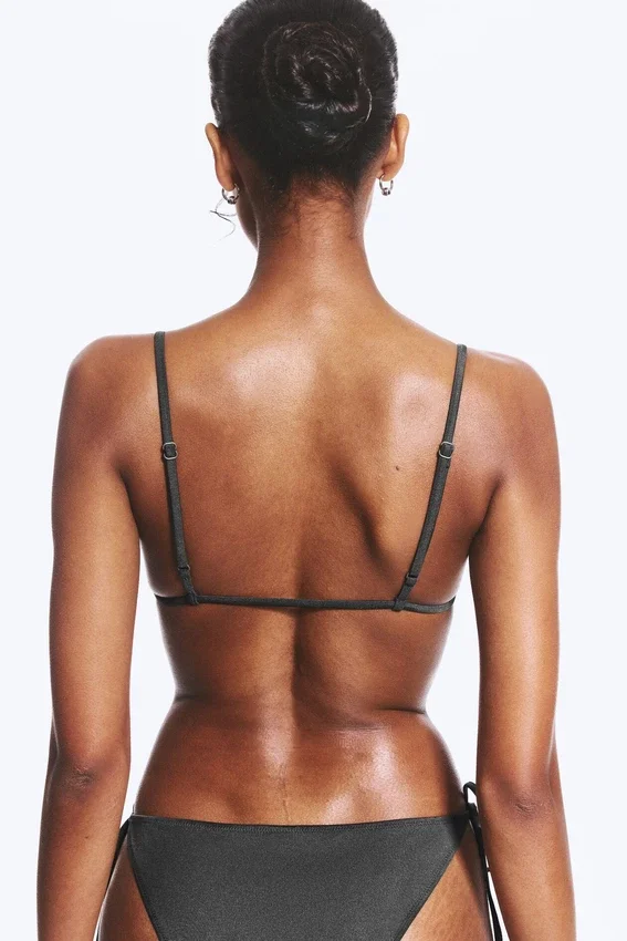 Top de bikini triangular – Gris oscuro Top de bikini triangular – Gris oscuro