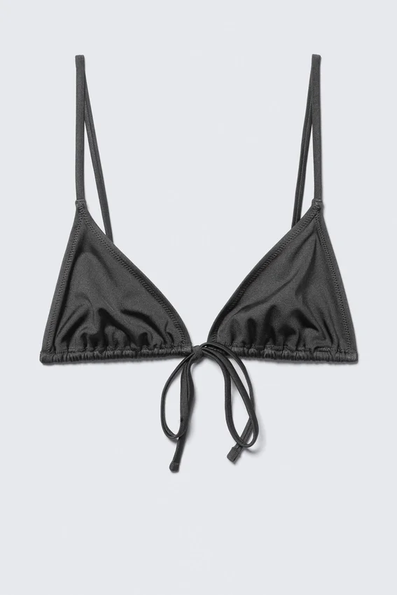 Top de bikini triangular – Gris oscuro Top de bikini triangular – Gris oscuro