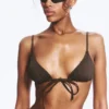 Top de bikini triangular – Marrón oscuro Top de bikini triangular – Marrón oscuro