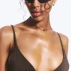 Top de bikini triangular – Marrón oscuro Top de bikini triangular – Marrón oscuro