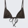 Top de bikini triangular – Marrón oscuro Top de bikini triangular – Marrón oscuro