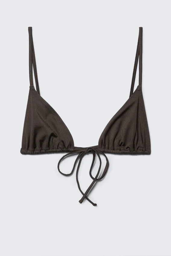 Top de bikini triangular – Marrón oscuro Top de bikini triangular – Marrón oscuro