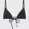Top de bikini triangular – Marrón oscuro Top de bikini triangular – Marrón oscuro