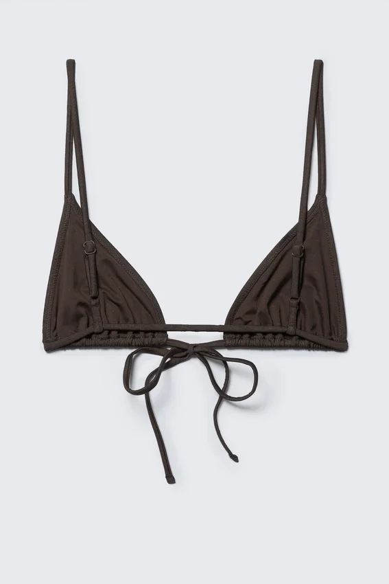 Top de bikini triangular – Marrón oscuro Top de bikini triangular – Marrón oscuro