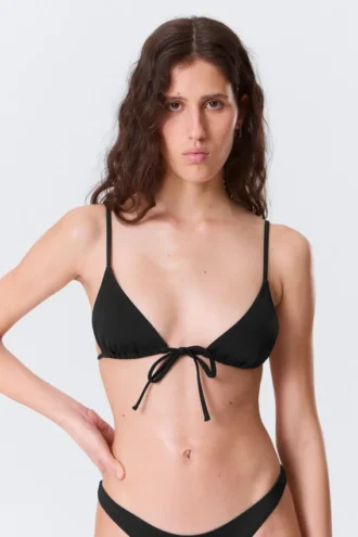 Top de bikini triangular – Negro