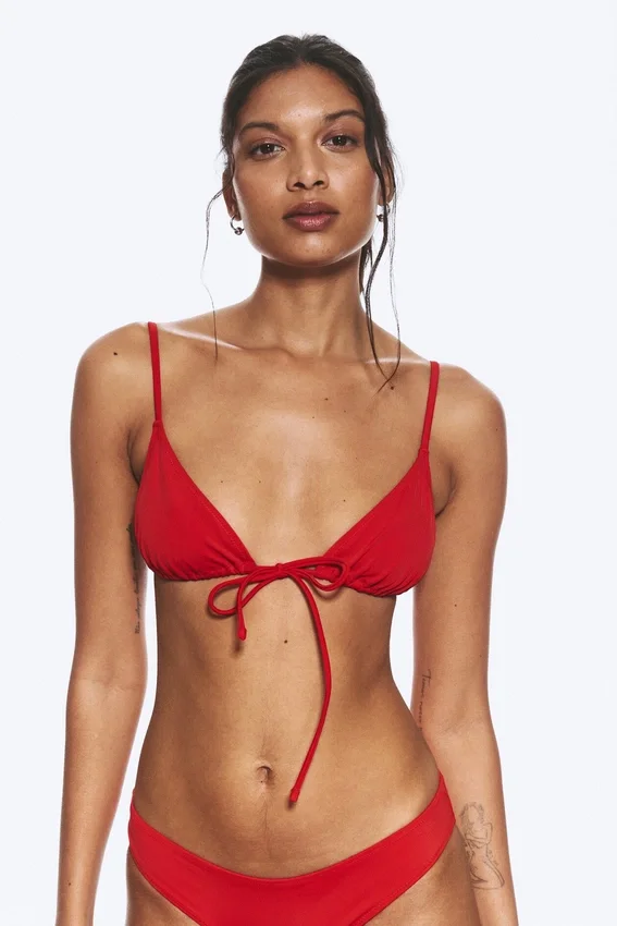 Top de bikini triangular – Rojo brillante Top de bikini triangular – Rojo brillante