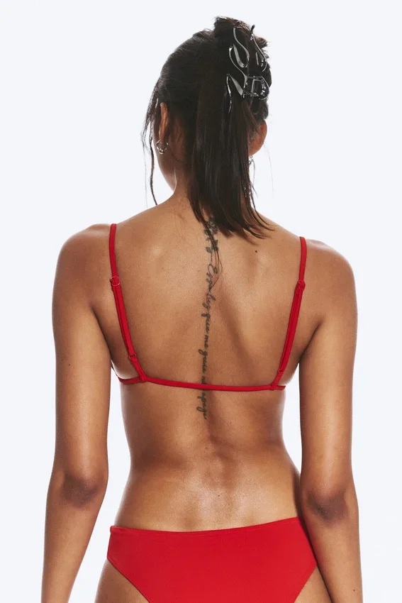 Top de bikini triangular – Rojo brillante Top de bikini triangular – Rojo brillante