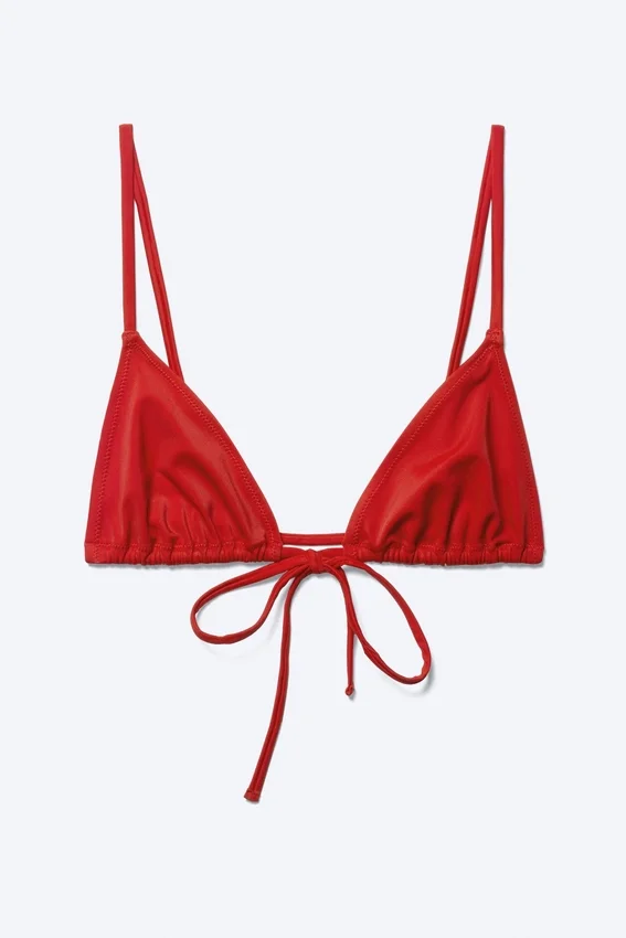 Top de bikini triangular – Rojo brillante Top de bikini triangular – Rojo brillante