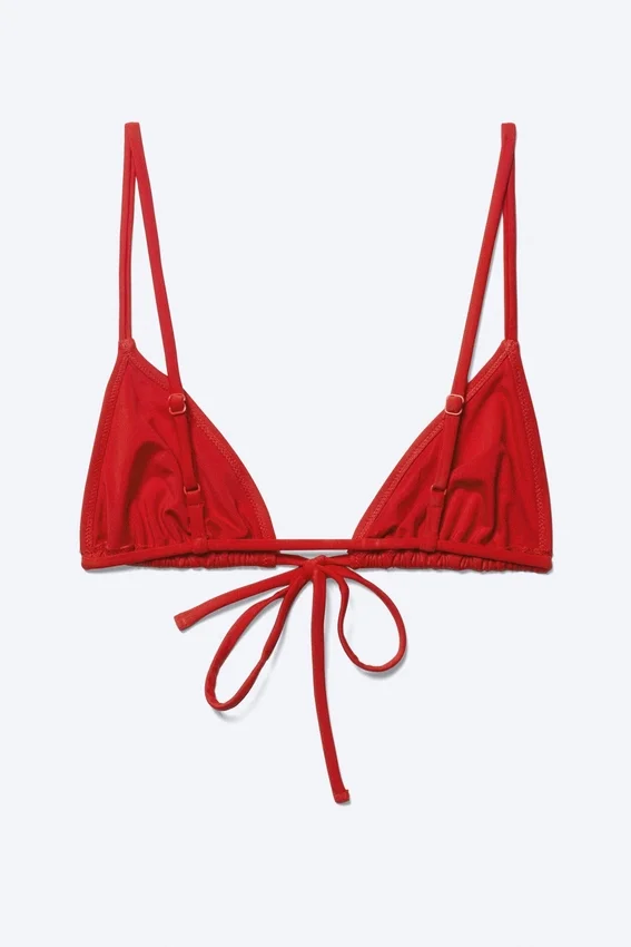 Top de bikini triangular – Rojo brillante Top de bikini triangular – Rojo brillante