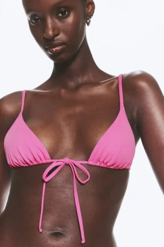 Top de bikini triangular – Rosa