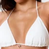 Top de bikini triangular Shell – Blanco
