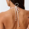 Top de bikini triangular Shell – Blanco