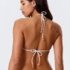 Top de bikini triangular Shell – Blanco