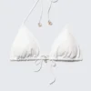 Top de bikini triangular Shell – Blanco