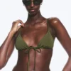 Top de bikini triangular – Verde oscuro – Brillo Top de bikini triangular – Verde oscuro – Brillo