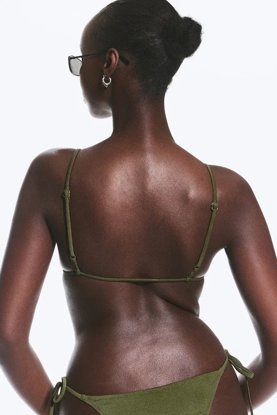 Top de bikini triangular – Verde oscuro – Brillo Top de bikini triangular – Verde oscuro – Brillo