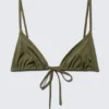 Top de bikini triangular – Verde oscuro – Brillo Top de bikini triangular – Verde oscuro – Brillo