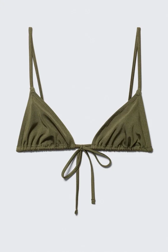 Top de bikini triangular – Verde oscuro – Brillo Top de bikini triangular – Verde oscuro – Brillo