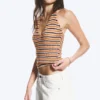 Top de croché con cuello halter – Rayas naranjas Top de croché con cuello halter – Rayas naranjas
